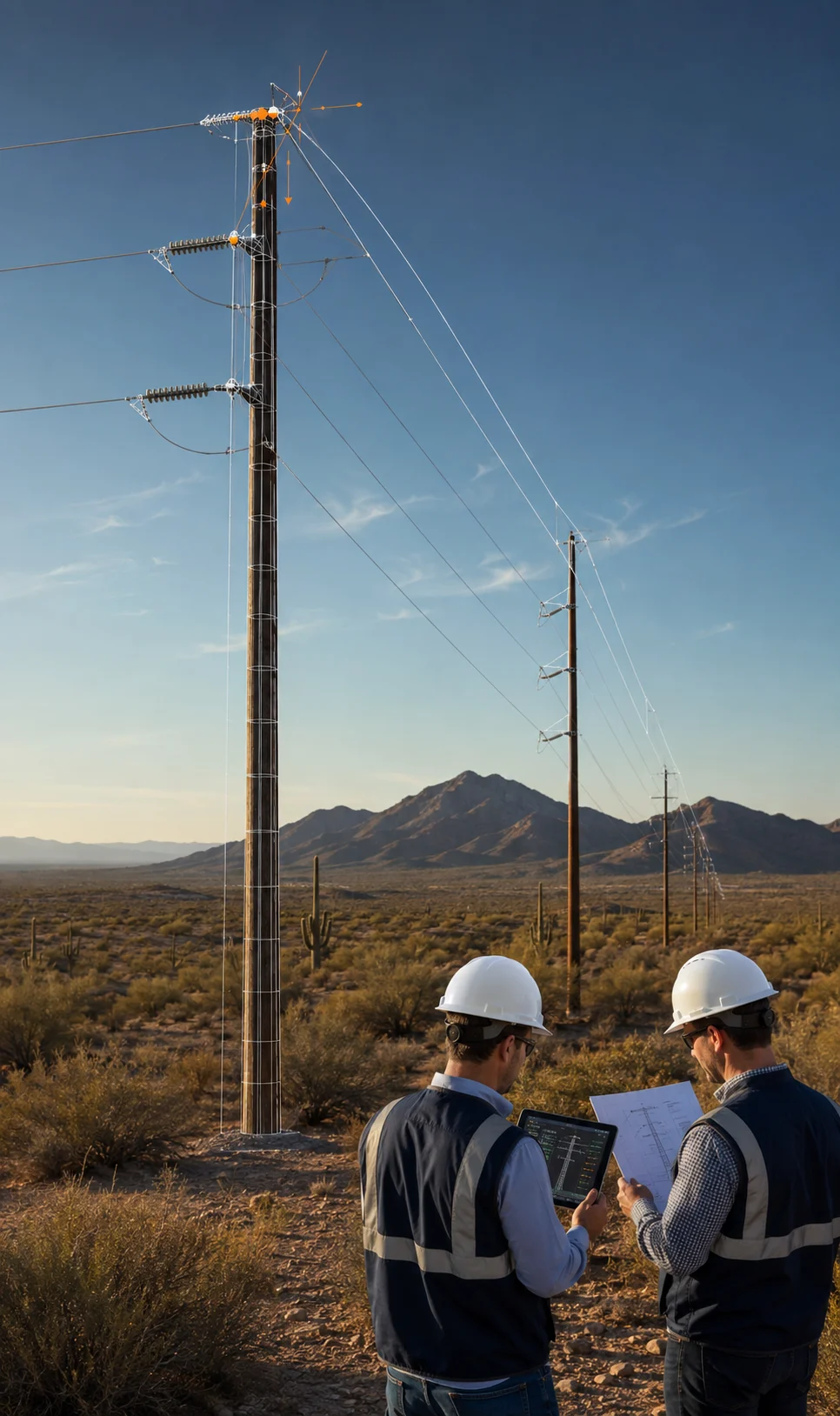 69kV transmission corridor with OPGW stringing on existing structures