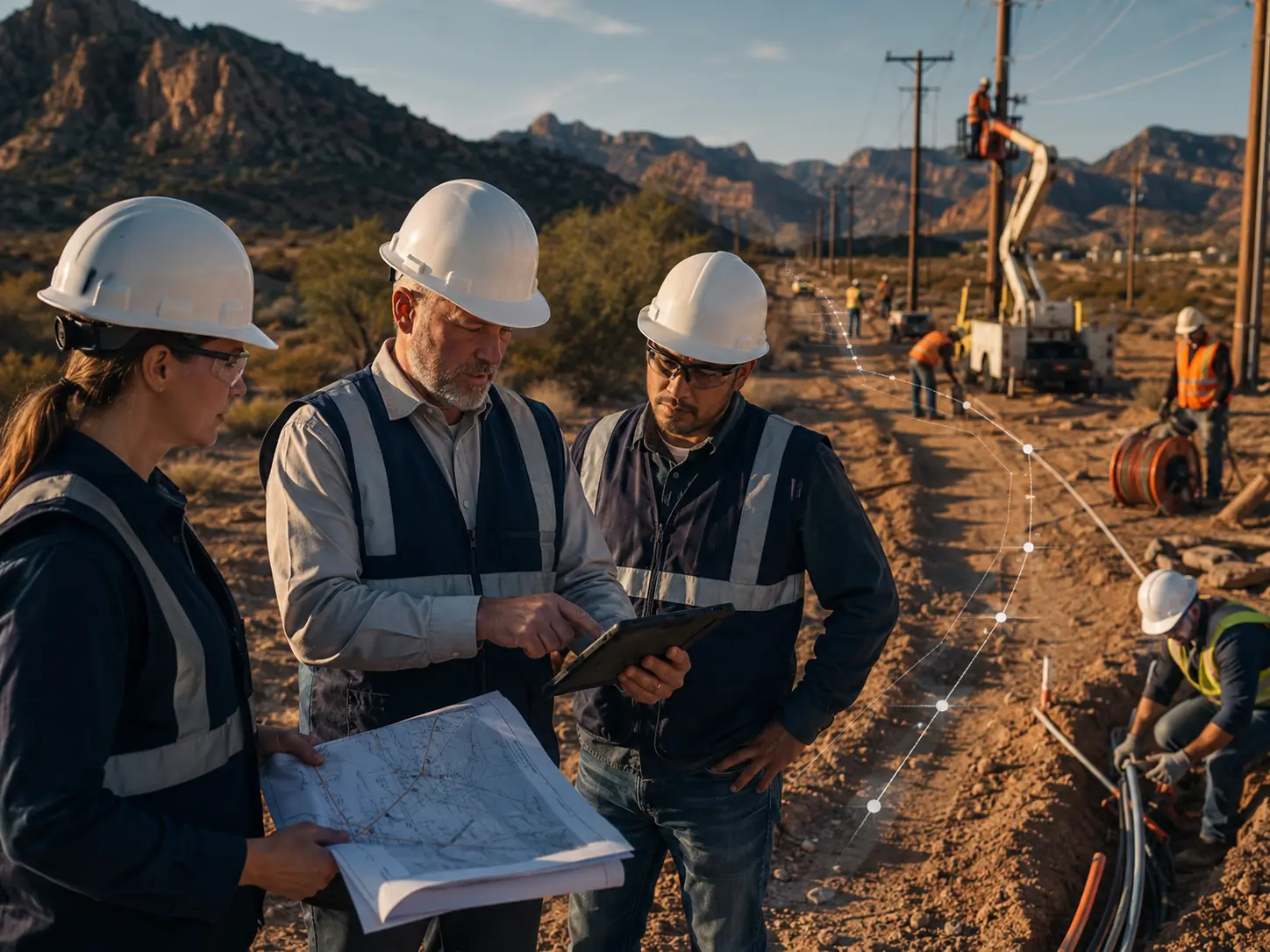 ARUSI engineering team coordinating a complex multidisciplinary utility project